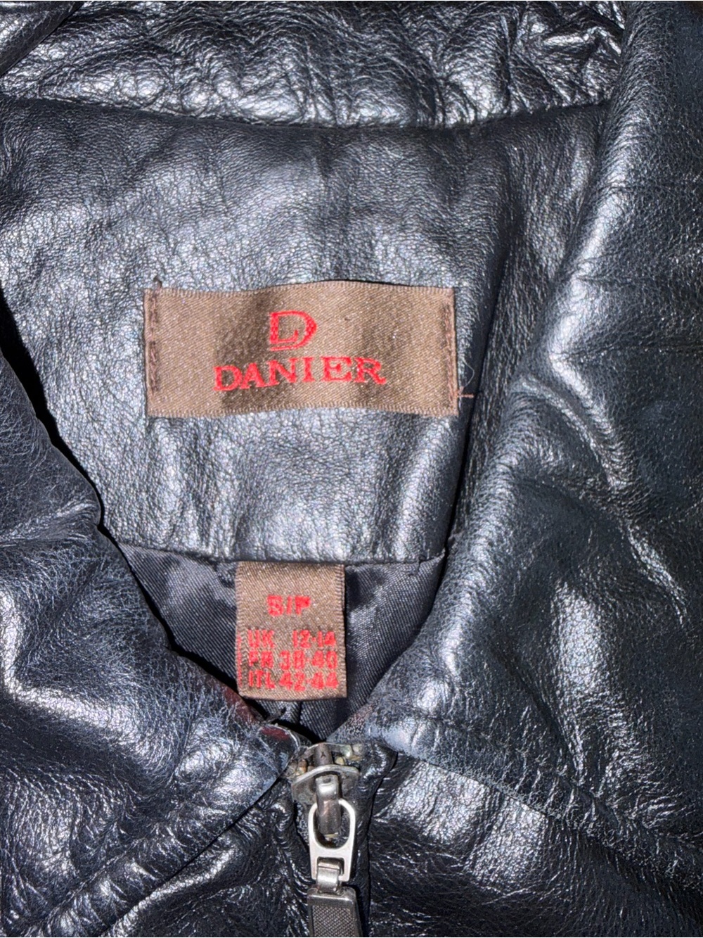 Y2K Danier Genuine Leather Moto Jacket Vintage Cropped Fitted - Picture 4 of 14
